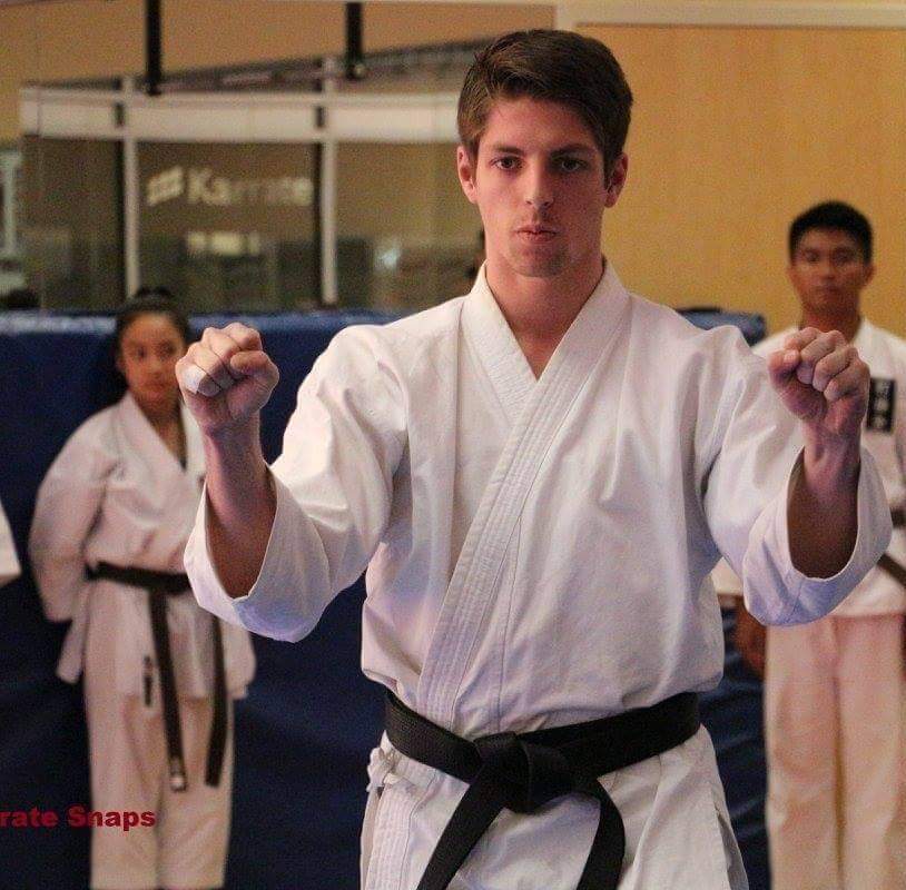 Karate black belt performign Jion